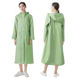 LAMA Langer Regenmantel Wasserdichte Regenjacke Unisex Regenponcho mit Pattentasche Kapuze Tunnelzug Erwachsene Stilvolle Regenbekleidung Leichte Regencape Raincoat Regenschutzbekleidung, Grün L von LAMA