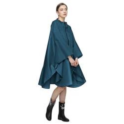 LAMA Mode Regenponcho Unisex Regenmantel Atmungsaktiv Regencape Leicht Regenjacke Regenschutzbekleidung Raincoat als Picknickdecke Sonnensegel für Herren Damen Wandern Camping Reisen, Meeresblau von LAMA