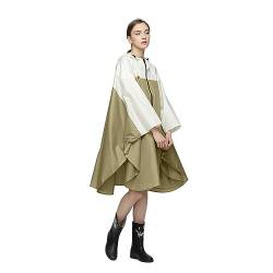 LAMA Mode Regenponcho Unisex Regenmantel Atmungsaktiv Regencape Leicht Regenjacke Regenschutzbekleidung Raincoat als Picknickdecke Sonnensegel für Herren Damen Wandern Camping Reisen, Weiß Olivgrün von LAMA