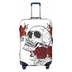 LAMAME Funny Skull Printed Suitcase Cover Elasticated Protective Cover Washable Luggage Cover, Blumenkädel, XL von LAMAME