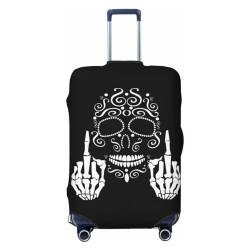 LAMAME Funny Skull Printed Suitcase Cover Elasticated Protective Cover Washable Luggage Cover, Lustiger Totenkopf, L von LAMAME