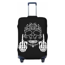 LAMAME Funny Skull Printed Suitcase Cover Elasticated Protective Cover Washable Luggage Cover, Lustiger Totenkopf, M von LAMAME