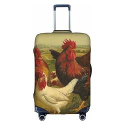 LAMAME Klassische Schlangenhaut-bedruckte Gepäckabdeckung, elastische Schutzhülle, waschbare Gepäckabdeckung, Hühner und Bauernhof, XL von LAMAME