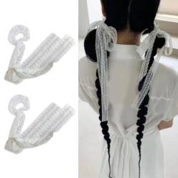 2 x Spitzen-Stirnband, elegante Haargummis, Stirnband, Pferdeschwanz-Halter, modisches Haar-Accessoire für Frauen und Mädchen, Festival-Kopfschmuck von LAMDNL