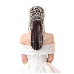 LAMDNL Anspruchsvolle Perlen-Quasten-Kopfbedeckung, Verzierung, weicher Kopfschmuck, zartes Haar-Accessoire für Bühnenauftritte, Haar-Accessoire für Party, Hochzeit, Wie beschrieben von LAMDNL