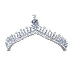LAMDNL Elegantes Damen-Stirnband mit Perlen für Prinzessinnenkönigin, für Hochzeit, Abschlussball, Brautparty, Geburtstag, Halloween, G Rhin von LAMDNL