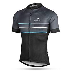 LAMEDA Kurzarm Radtrikot Fahrradtrikot Herren T-Shirt Jersey Radsport Funktionsshirt Elastische Atmungsaktive Schnell Trocknen Stoff(Blau XL) von LAMEDA