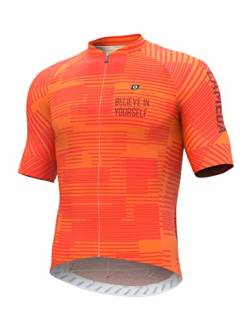 LAMEDA Radtrikot Fahrradtrikot Herren Kurzarm Funktionsshirt T Shirt Atmungsaktiv Schnell Trocknen Fahrradbekleidung Damen Kurz für Radsport Fitness Orange L von LAMEDA