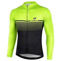 LAMEDA Radtrikot Herren Damen Langarm Herbst Winter Fahrradtrikot MTB Jersey Atmungsaktive Schnell Trocknen Funktionsshirt Fahrradbekleitung für Radsport Rennrad Sport Schwarz&Grün M von LAMEDA