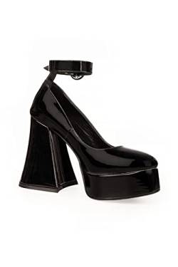 LAMODA Damen Build Me Up Court Shoe, Black Patent, 36 EU von LAMODA