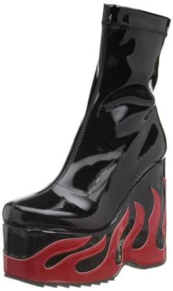 LAMODA Damen Chaos-Anrufe Stiefelette, Black Stretch Patentflamme, 38 EU von LAMODA