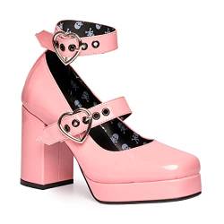 LAMODA Damen Chrome Heart Court Shoe, Pink Patent, 37 EU von LAMODA