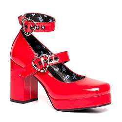 LAMODA Damen Chrome Heart Court Shoe, Red Patent, 37 EU von LAMODA