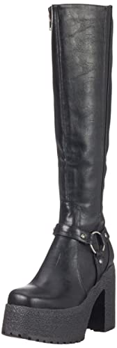 LAMODA Damen Digging Deep Knee High Boot, Black Pu, 41 EU von LAMODA