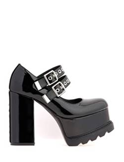 LAMODA Damen Entitled Extreme Court Shoe, Black Patent, 36 EU von LAMODA