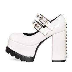LAMODA Damen Entitled Extreme White Court Shoe, White Patent, 38 EU von LAMODA
