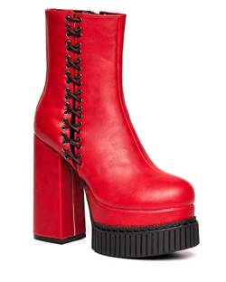 LAMODA Damen It Was Fate Mid Calf Boot, Red Pu, 36 EU von LAMODA