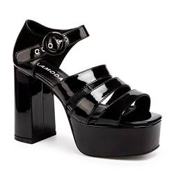 LAMODA Damen Knock Knock Court Shoe, Black Patent, 36 EU von LAMODA