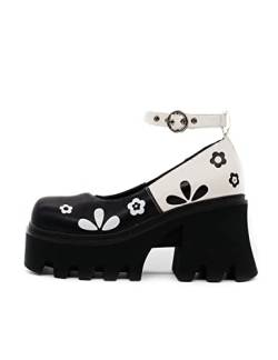 LAMODA Damen Leap of Faith Platform, Black White Pu, 36 EU von LAMODA