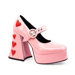 LAMODA Damen Love Sick Court Shoe, Pink Patent, 41 EU von LAMODA