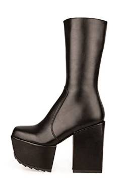 LAMODA Damen Magnolia Mid Calf Boot, Black Pu, 39 EU von LAMODA