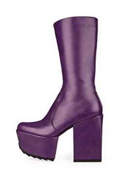 LAMODA Damen Magnolia Mid Calf Boot, Purple Pu, 36 EU von LAMODA