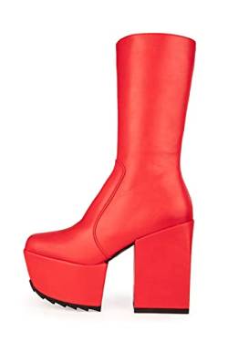 LAMODA Damen Magnolia Mid Calf Boot, Red Pu, 37 EU von LAMODA