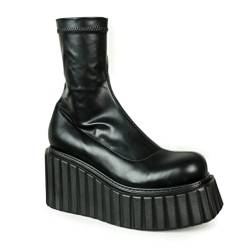 LAMODA Damen Muster Up Ankle Boot, Black Pu, 40 EU von LAMODA
