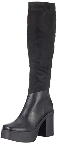 LAMODA Damen Not Thinking Straight Knee High Boot, Black Pu, 39 EU von LAMODA