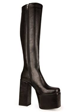 LAMODA Damen Obsession Knee High Boot, Black Pu, 41 EU von LAMODA