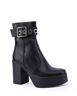 LAMODA Damen Pluto Ankle Boot, Black Pu, 38 EU von LAMODA