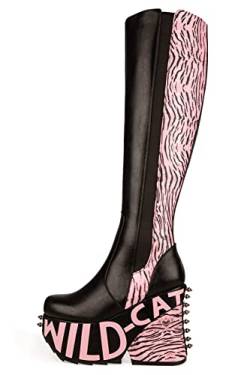 LAMODA Damen Ride The Wave Knee High Boot, Black Pu, 36 EU von LAMODA