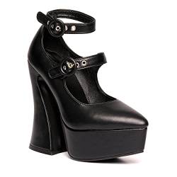 LAMODA Damen Roamin' Court shoe, Black Pu, 38 EU (5 UK) von LAMODA