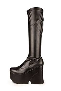 LAMODA Damen Shy Away Knee High Boot, Black Pu, 37 EU von LAMODA