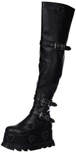 LAMODA Damen Sonnet Over the Knee Boot, Black Black Heart, 36 EU von LAMODA