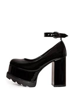 LAMODA Damen Sweet Candy Extreme Court Shoe, Black Patent, 39 EU von LAMODA
