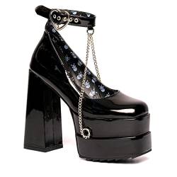 LAMODA Damen Sweetheart Court Shoe, Black Patent, 36 EU von LAMODA