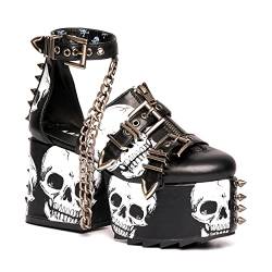 LAMODA Damen Through The Night Wedges, Black Skull, 38 EU von LAMODA