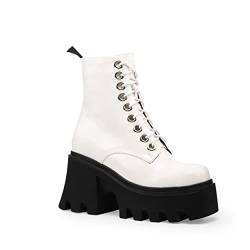 LAMODA Damen White Run To You Ankle Boot, White Patent, 38 EU von LAMODA