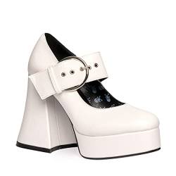 LAMODA Damen White Speed Dial Court Shoe, White Pu, 38 EU von LAMODA