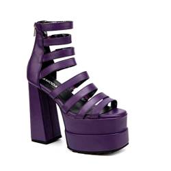 LAMODA - Purple Double Tap Platform Sandals, EU 36 von LAMODA