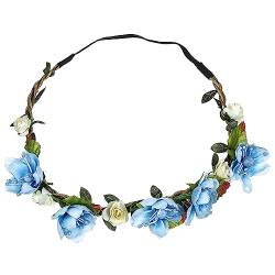 Blumenkranz Festival Stirnband Boho Damen Blumen Festival Hochzeit Girlande Haarstirnband Strand Party Kopfschmuck, BU, Einheitsgröße von LAMPPE