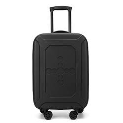 Erweiterbarer Koffer, Faltbarer Koffer mit Lenkrollen, Verstellbarer Koffer mit Zollcode-Schloss, geeignet für Reisen (Black Look 20 in) von LANAZU