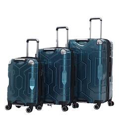 LANAZU 3-teiliges Gepäckset, Koffer mit großem Fassungsvermögen, verstellbares Teleskop-Gepäckset für Flugreisen, Roadtrip (Blue) von LANAZU