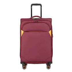 LANAZU Erweiterbarer Koffer, Reiseaufbewahrungsbox mit großem Fassungsvermögen, Rollen-/Zahlenschloss, geeignet für Urlaub und Geschäftsreisen (Red 20 inches) von LANAZU