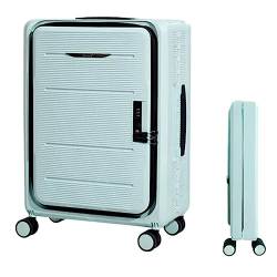 LANAZU Faltbarer Koffer, Verstellbarer Boarding-Trolley, Frontlader-Koffer mit drehbaren Rädern, geeignet für Geschäftsreisen (Green 20 in) von LANAZU