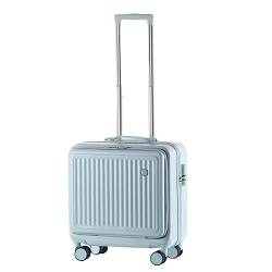 LANAZU Gepäck, universeller Kleiner Handgepäckkoffer mit Rollen, um 180 Grad vollständig zu öffnende Vorderabdeckung, geeignet für Urlaub und Geschäftsreisen (Blue 45 * 43 * 23CM) von LANAZU