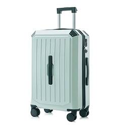 LANAZU Großraumkoffer, wiederaufladbarer Design-Handgepäckkoffer, Trolley-Koffer mit Getränkehalter, geeignet für Reisen (Blue 20 inch) von LANAZU