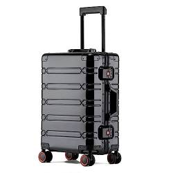 LANAZU Großraumkoffer mit Rollen, Koffer aus Aluminium-Magnesium-Legierung, Geschäftsreisekoffer, geeignet für Männer, Frauen und Jugendliche (G 24inch) von LANAZU