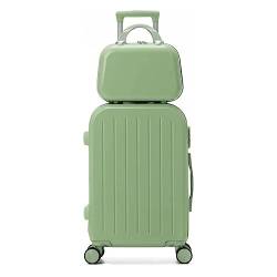 LANAZU Handgepäckkoffer, Hartschalenkoffer mit großem Fassungsvermögen, Leichter Trolley-Koffer mit Passwort-Rollen, geeignet für Männer, Frauen und Jugendliche (Green 24inch) von LANAZU